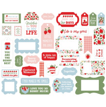 Echo Park Cardstock Die-Cuts 33/Pkg - Strawberry Fields Frames &amp; Tags