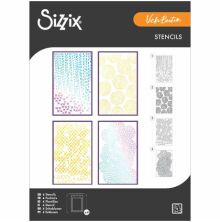 Sizzix A5 Stencil by Vicki Boutin 4/Pkg - Stitched Florals 667162