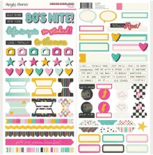 Simple Stories Sticker Sheet 12X12 - Totally 80�s Basics