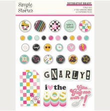 Simple Stories Self-Adhesive Brads - Totally 80�s