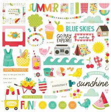 Simple Stories Chipboard Pieces 70/Pkg - Sweet Summertime