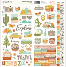 Simple Stories Sticker Sheet 12X12 - Open Road Icons