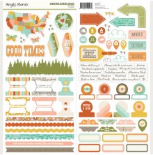Simple Stories Sticker Sheet 12X12 - Open Road Basics