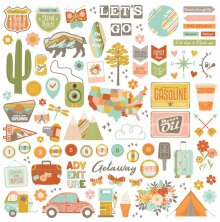 Simple Stories Chipboard Pieces 94/Pkg - Open Road