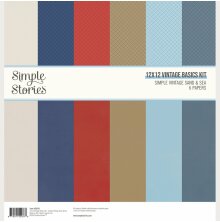 Simple Stories Basics Paper Pack 12X12 - Simple Vintage Sand &amp; Sea