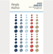 Simple Stories Enamel Dots 60/Pkg - Simple Vintage Sand &amp; Sea