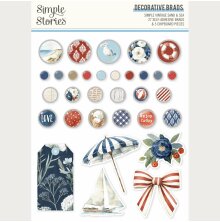 Simple Stories Self-Adhesive Brads - Simple Vintage Sand &amp; Sea