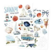 Simple Stories Rub Ons - Simple Vintage Sand &amp; Sea