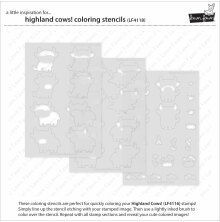 Lawn Fawn Coloring Stencils - Highland Cows! LF4118