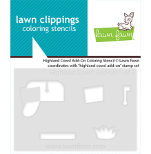 Lawn Fawn Coloring Stencils - Highland Cows! Add-On LF4121