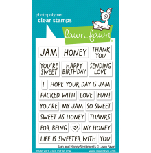 Lawn Fawn Clear Stamps 3X4 - Jam And Honey Sentiments LF4129