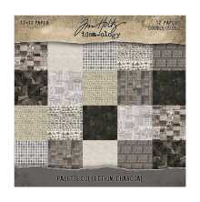 Tim Holtz Idea-ology Double- Sided Cardstock 12X12 - Charcoal