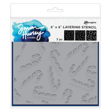 Simon Hurley create. Stencils 6X6 3/Pkg - Candy Cane
