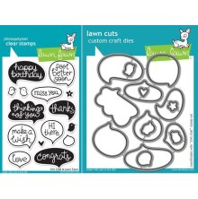 Lawn Fawn Clear Stamp &amp; Die Bundle - Chit Chat LF670 UTG�ENDE