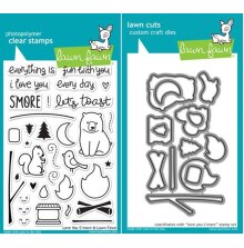 Lawn Fawn Clear Stamp &amp; Die Bundle - Love You S�more LF672 UTG�ENDE
