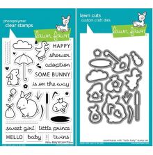 Lawn Fawn Clear Stamp &amp; Die Bundle - Hello Baby LF674 UTG�ENDE