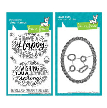 Lawn Fawn Clear Stamp &amp; Die Bundle - Giant Easter Messages LF2785 UTG�ENDE