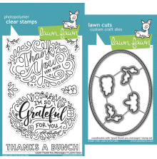 Lawn Fawn Clear Stamp &amp; Die Bundle - Giant Thank You Messages LF2936 UTG�ENDE