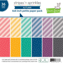 Lawn Fawn Petite Paper Pack 6X6 - Stripes n Sprinkles Autumn LF4184