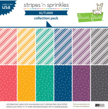 Lawn Fawn Collection Pack 12X12 - Stripes n Sprinkles Autumn LF4185