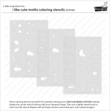 Lawn Fawn Coloring Stencils - I Like Cute Moths LF4194