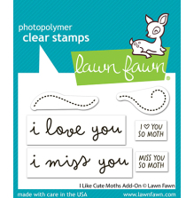 Lawn Fawn Clear Stamps 2X3 - I Like Cute Moths Add-On LF4195