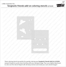 Lawn Fawn Coloring Stencils - Fangtastic Friends Add-On LF4229