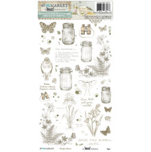 49 And Market Rub-On Transfer Set 6X12 - The Quiet Observer Essential