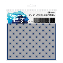 Simon Hurley create. Stencils 6X6 4/Pkg - Checkered