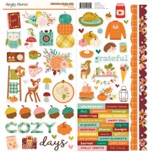 Simple Stories Sticker Sheet 12X12 - Pumpkins &amp; Plaid Icons