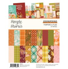 Simple Stories Double-Sided Paper Pad 6X8 - Pumpkins &amp; Plaid