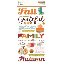 Simple Stories Foam Stickers 53/Pkg - Pumpkins &amp; Plaid