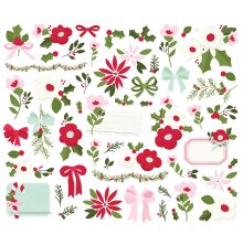 Simple Stories Bits &amp; Pieces Die-Cuts 55/Pkg - Kringle &amp; Co. Floral