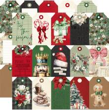 Simple Stories Old-Fashioned Christmas Paper 12X12 - Tag Elements