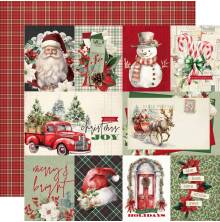Simple Stories Old-Fashioned Christmas Paper 12X12 - 3x4/4x6 Elements