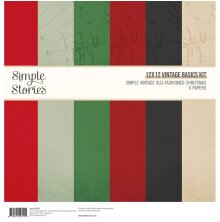 Simple Stories Basics Paper Pack 12X12 - Simple Vintage Old-Fashioned Christmas