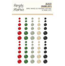 Simple Stories Enamel Dots 60/Pkg - Vintage Old-Fashioned Christmas