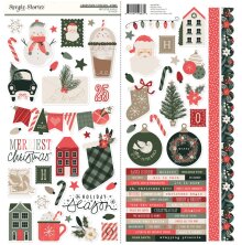 Simple Stories Sticker Sheet 12X12 - Mistletoe &amp; Holly Icons