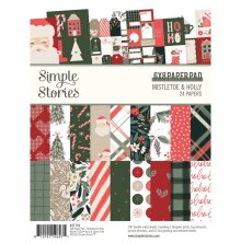 Simple Stories Double-Sided Paper Pad 6X8 - Mistletoe &amp; Holly