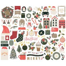 Simple Stories Bits &amp; Pieces Die-Cuts 111/Pkg - Mistletoe &amp; Holly