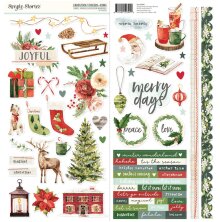 Simple Stories Sticker Sheet 12X12 - Simple Vintage Evergreen Memories Icons