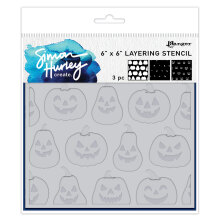 Simon Hurley create. Stencils 6X6 3/Pkg - Jack O� Lanterns