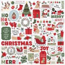 Echo Park Cardstock Stickers 12X12 - Here Comes Santa Paws