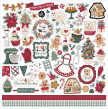 Echo Park Cardstock Stickers 12X12 -Baking Christmas Cheer