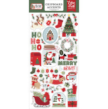 Echo Park Chipboard Stickers 6X13 - Here Comes Santa Paws Accents