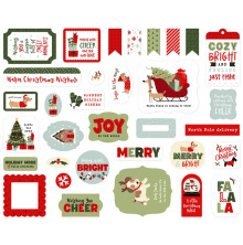 Echo Park Cardstock Die-Cuts 34/Pkg - Here Comes Santa Paws Ephemera