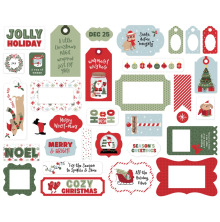 Echo Park Cardstock Die-Cuts 34/Pkg - Here Comes Santa Paws Frames &amp; Tags