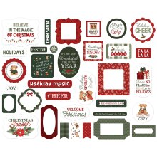 Carta Bella Cardstock Die-Cuts 34/Pkg - Have A Beary Christmas Ephemera