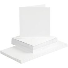 Kort 15cm x 15cm och kuvert 16cm x 16cm 50/Pkg - Vit