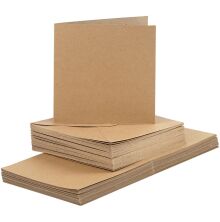 Kort 15cm x 15cm och kuvert 16cm x 16cm 50/Pkg - Natur